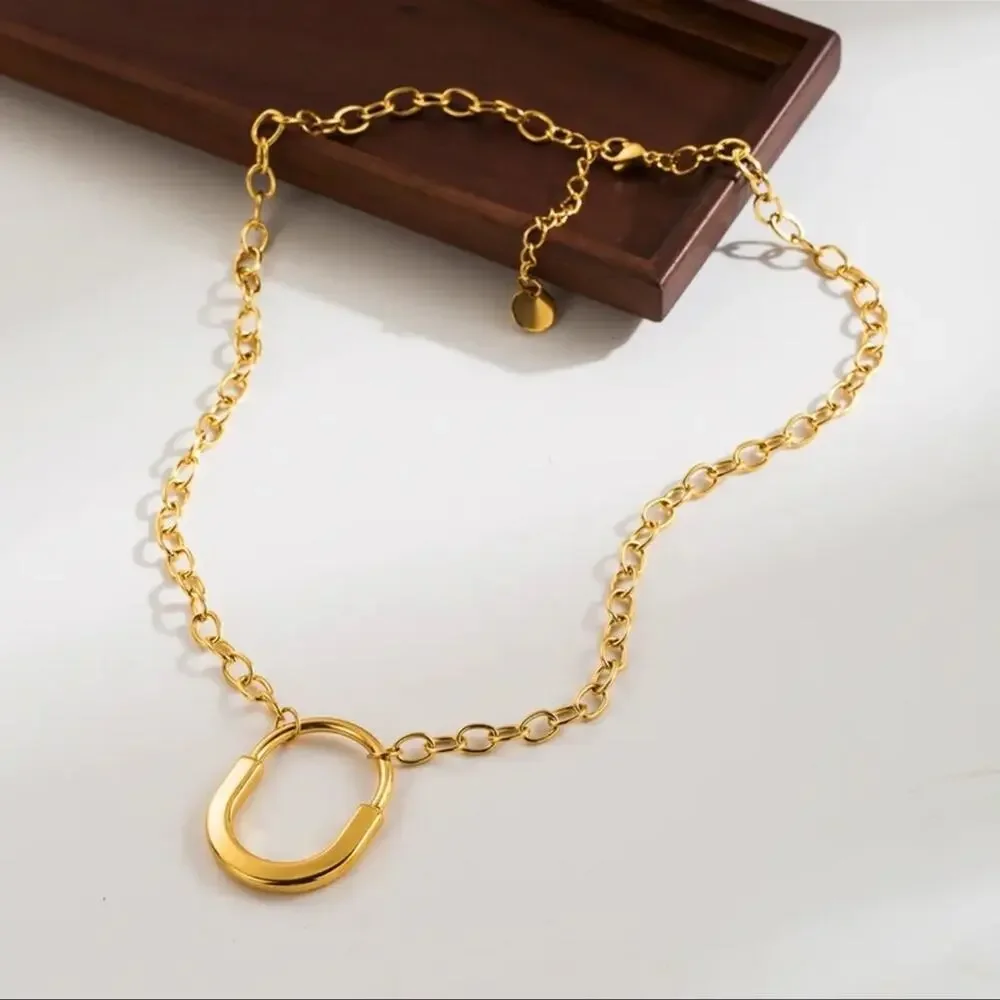 18K Gold Plated Equestrian Link Necklace